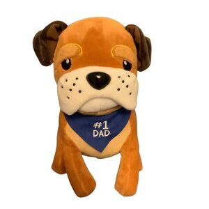 Hallmark Plush "No. 1 Dad" Boxer Puppy Dog Stuffed Animal Toy 9"